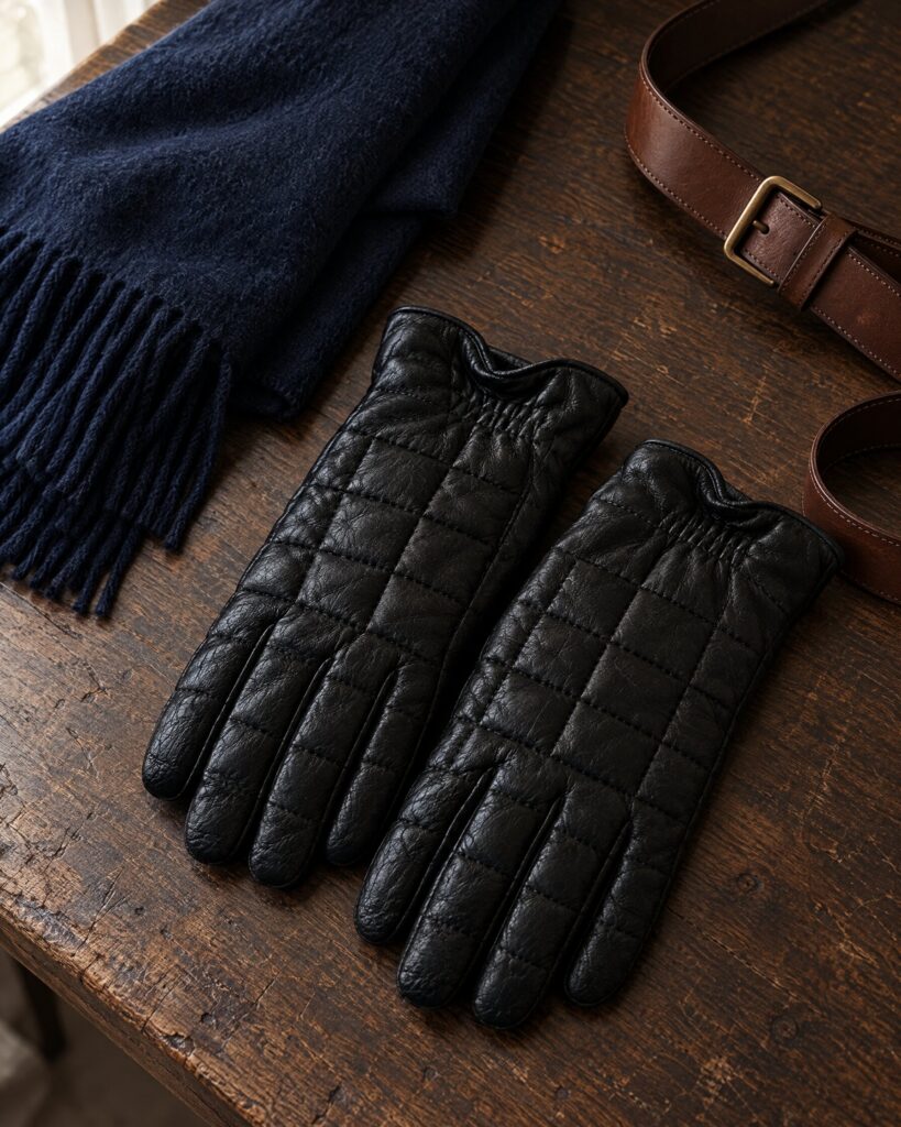 Agnelle James Gloves in Noir Tactile (Spectre)