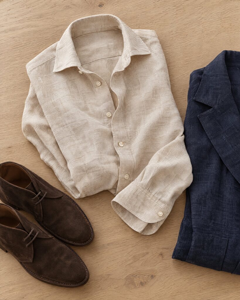 Connolly x Finamore Oatmeal Linen Shirt (No Time To Die)