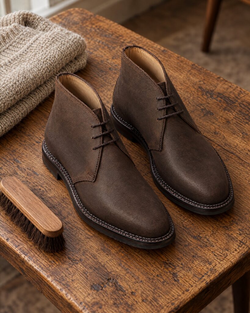 Crockett & Jones Molton Chukka Boots, Dark Brown Rough-Out Suede (No Time To Die)