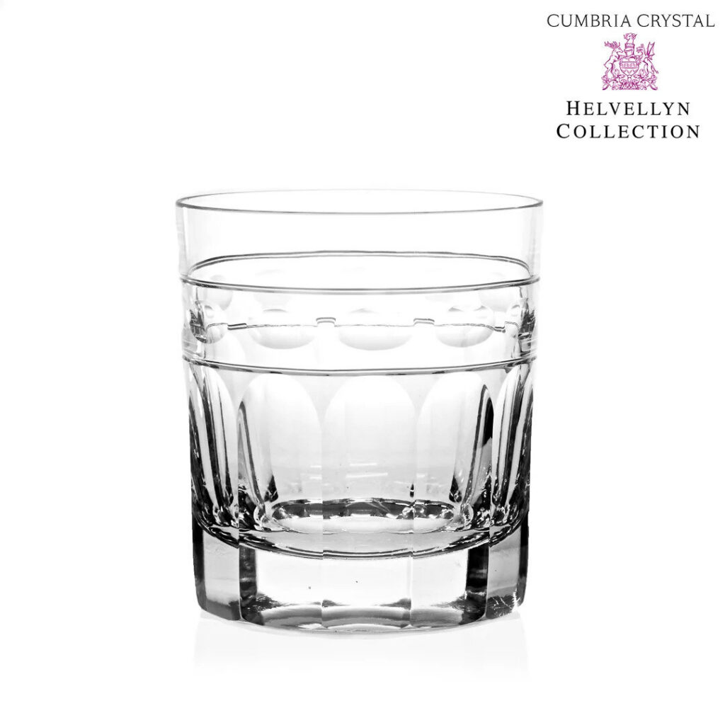 Cumbria Crystal Helvellyn tumbler, a fluted cut-crystal whisky glass