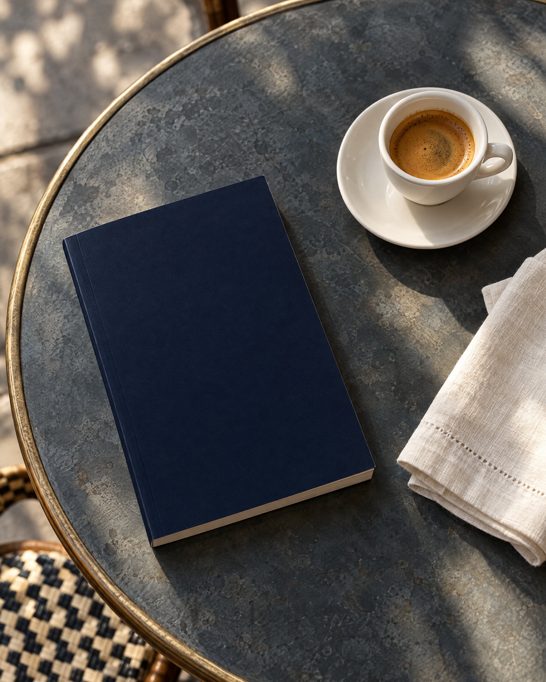 French paperback of Déclic mortel on a café table