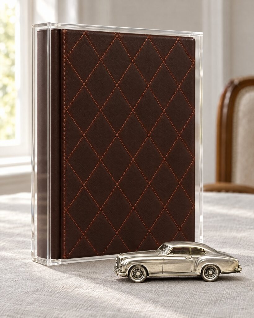 Leather-bound Devil May Care Bentley limited edition with pewter car