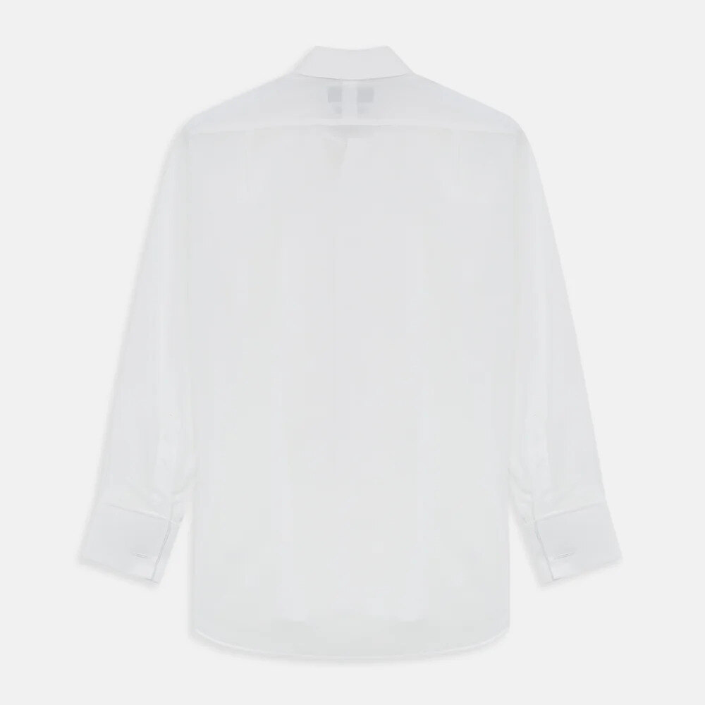Die Another Day dress shirt in white pleated voile with black bow tie and plain cufflinks