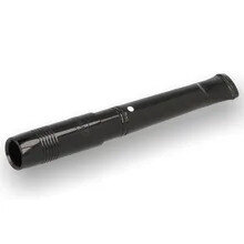 Slim black Dunhill filter holder on a leather desk pad