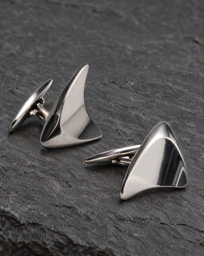 Georg Jensen 88 cufflinks, triangular sterling silver pair