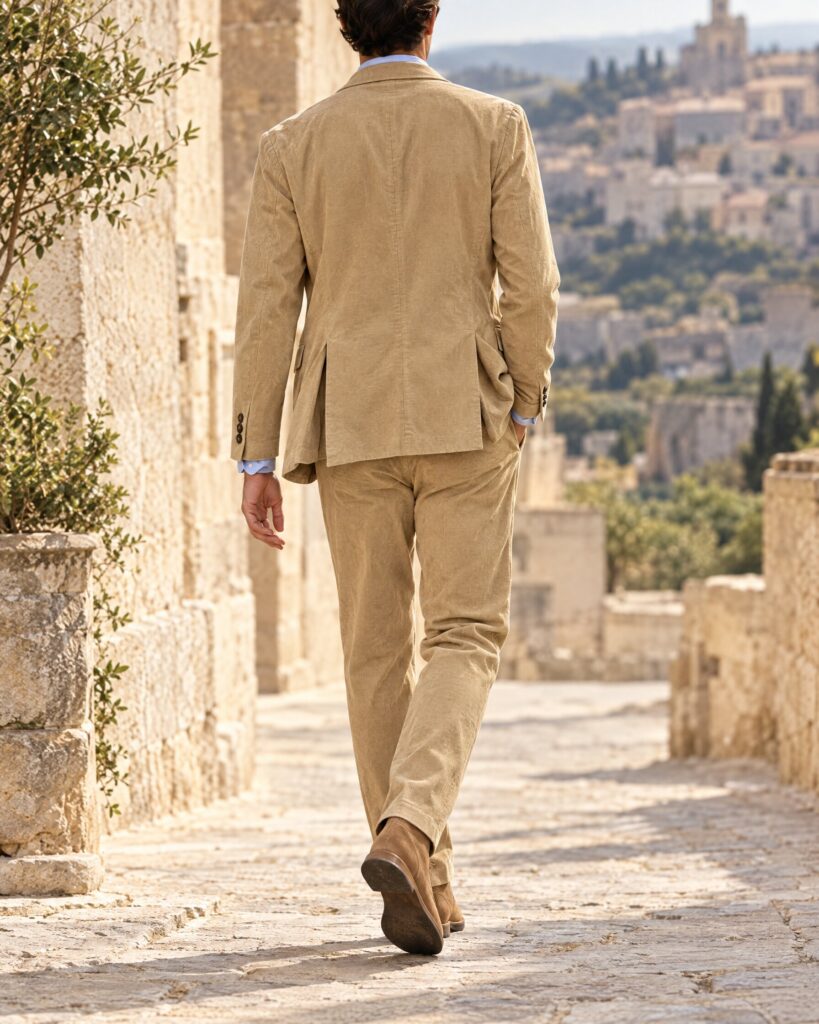 Massimo Alba Sloop Suit, Desert Baby Corduroy (No Time To Die)
