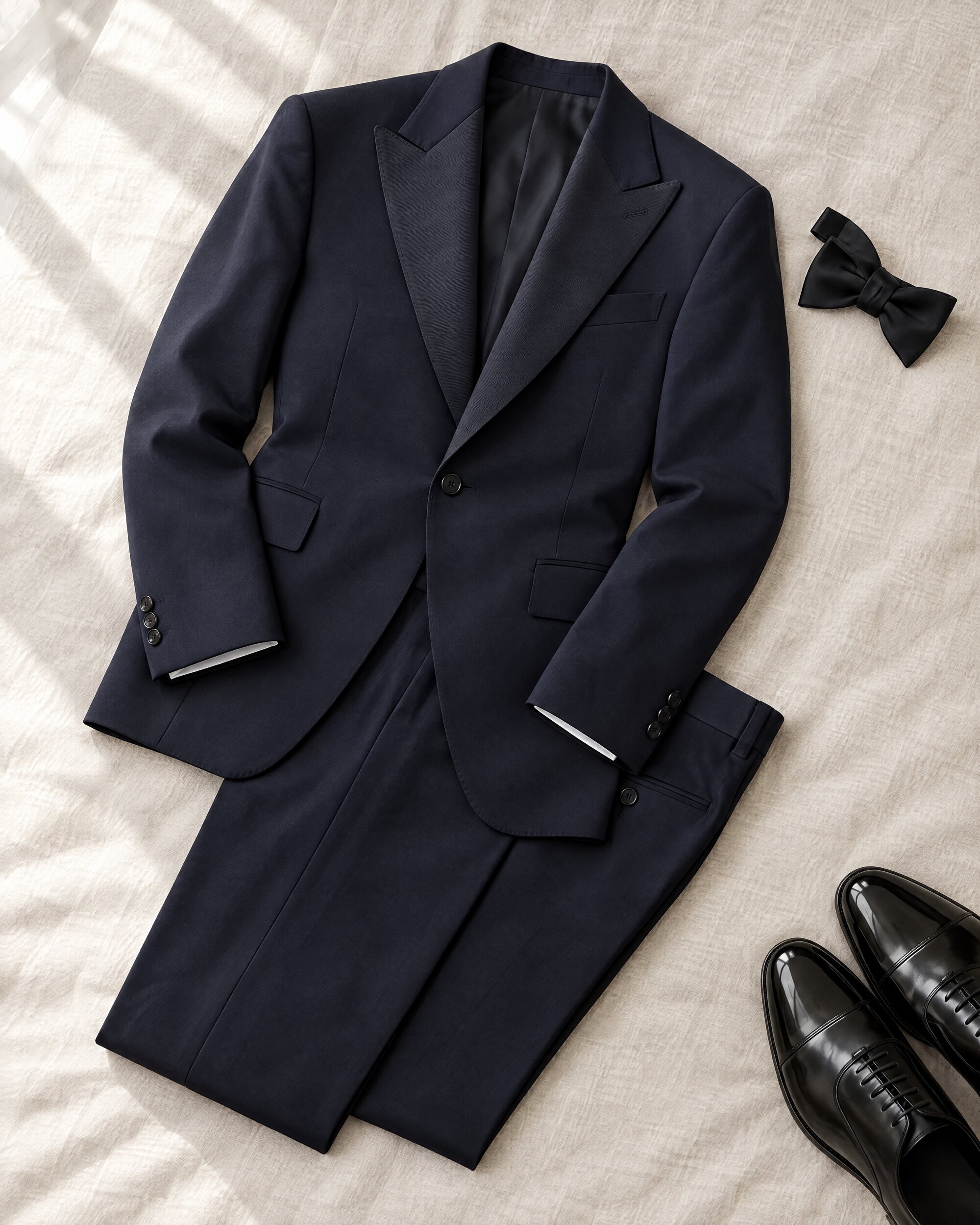 Tom Ford Skyfall dinner suit style: a midnight navy two-piece on linen