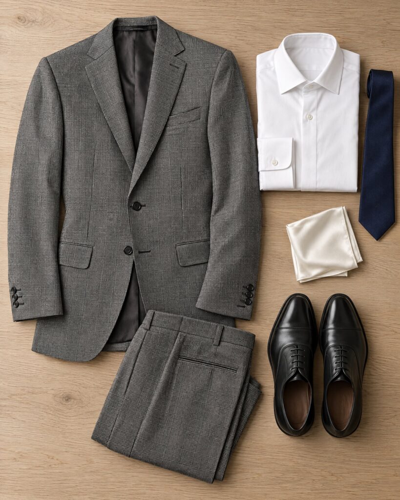 Tom Ford O'Connor Grey Prince of Wales Suit (No Time To Die)